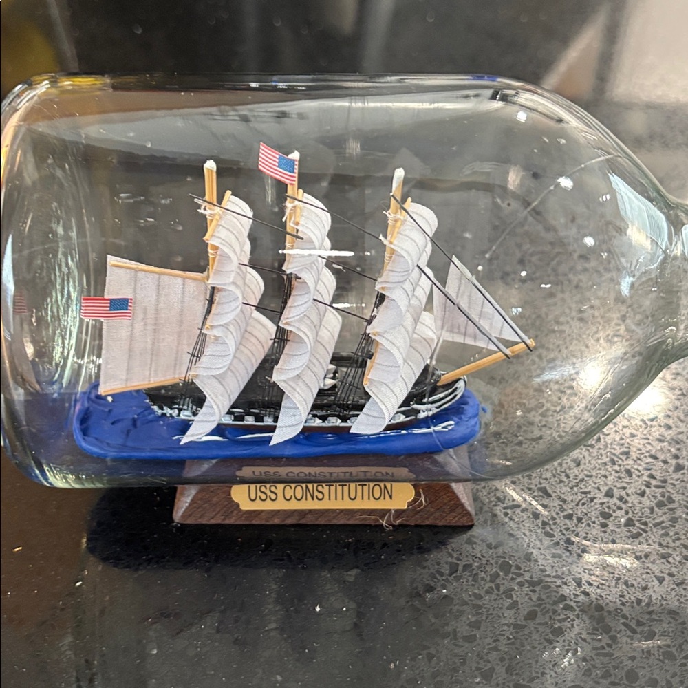 Decorative Ship in a Bottle with Cork - Picture 6 of 6